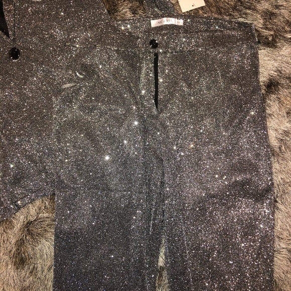✨ GLITTER SILVER METALLIC SUIT NIC & JO NWT JR LG - Picture 3 of 5